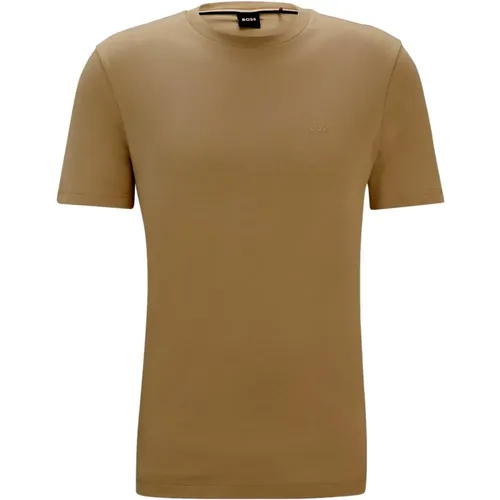 Cotton T-shirt with Rubber Logo Thompson , male, Sizes: M, S, L, XL - Hugo Boss - Modalova