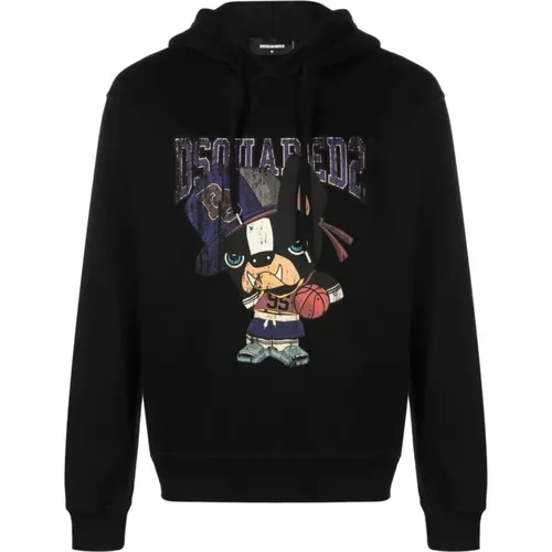 D2 Dog Pullover Hoodie , male, Sizes: M, L, XL - Dsquared2 - Modalova