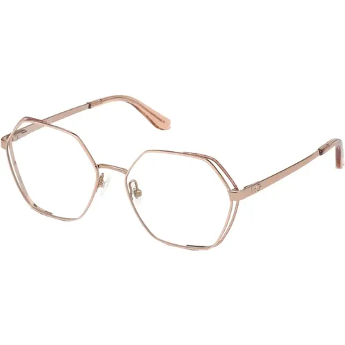 Rose Gold Eyewear Frames , Damen, Größe: 56 MM - Guess - Modalova