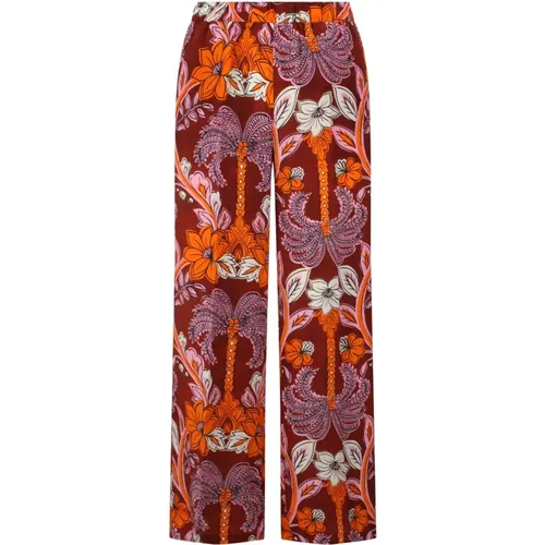 Floral Print Silk Trousers , female, Sizes: M - P.a.r.o.s.h. - Modalova