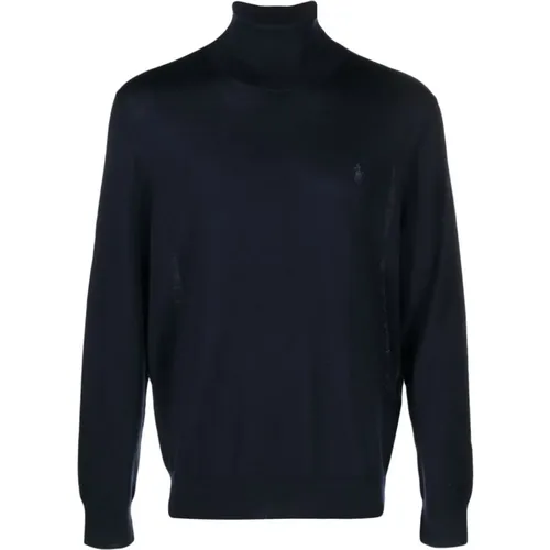 Navy Wool Rollneck Turtleneck , male, Sizes: M, L - Ralph Lauren - Modalova