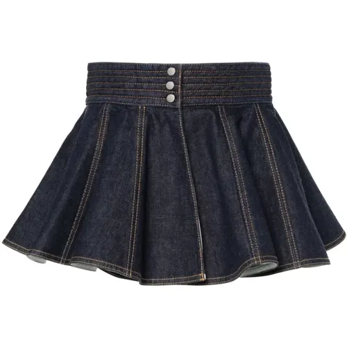 Denim Snap Button Skirt , female, Sizes: XS - Alaïa - Modalova