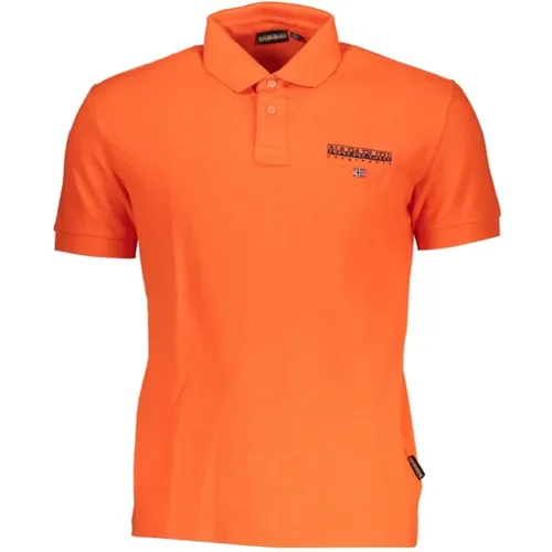 Pink Kontrast Polo Shirt , Herren, Größe: M - Napapijri - Modalova