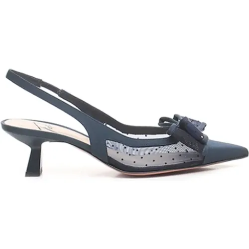 Navy Slingback with Elastic Insert , female, Sizes: 5 1/2 UK, 6 UK - Roberto Festa - Modalova