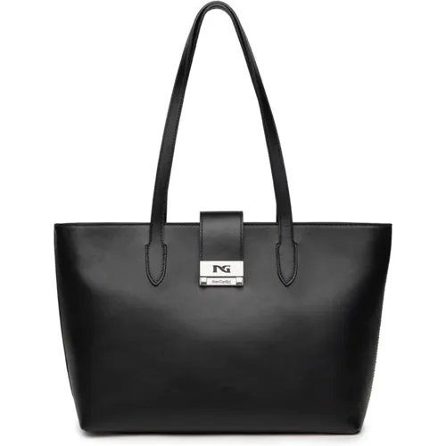 Leather Shoulder Bag with Zip Closure for Women , female, Sizes: ONE SIZE - Nerogiardini - Modalova