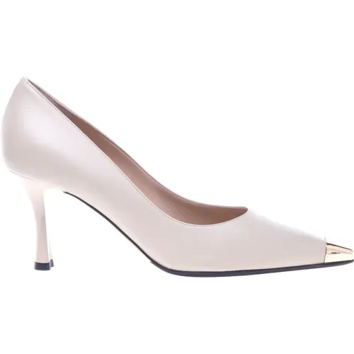 Court shoes in vanilla leather , female, Sizes: 4 UK, 4 1/2 UK, 3 UK - Baldinini - Modalova