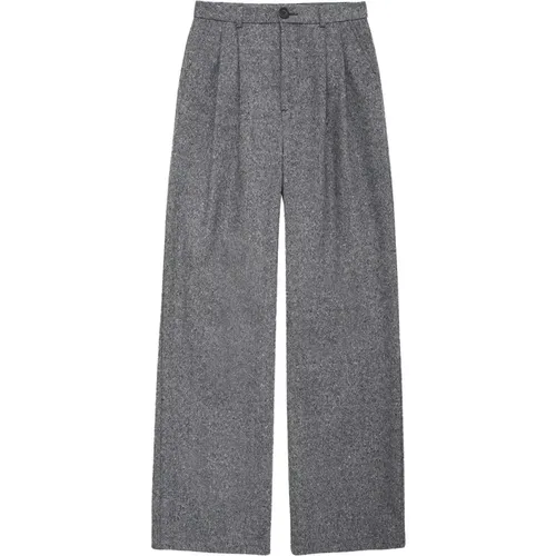 Wide Leg Wool Blend Trousers , female, Sizes: M, XS - Anine Bing - Modalova