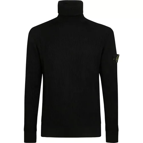 Stilvolles Dolcevita Pullover,Schwarze Pullover für Männer - Stone Island - Modalova