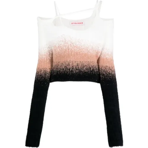 Off Shoulder Longsleeve in Black/White/Rose , female, Sizes: XS, M - Ottolinger - Modalova