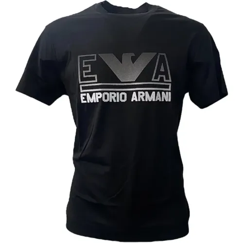 Kurzarm Jersey T-Shirt mit Maxi Logo - XXL , Herren, Größe: L - Emporio Armani - Modalova