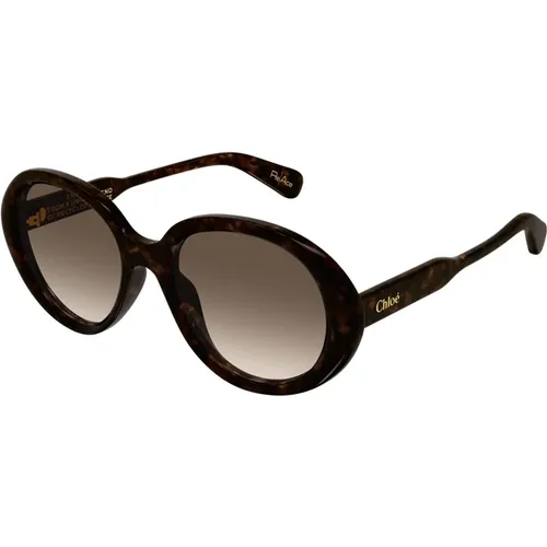 Round Vintage Sunglasses Gayia Collection , female, Sizes: 55 MM - Chloé - Modalova