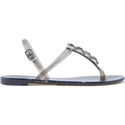 Flache Sandalen mit Swarovski-Kristallen , Damen, Größe: 36 EU - Casadei - Modalova