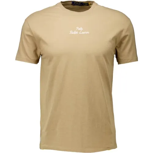 Stilvolles Khaki T-Shirt mit Regular Fit , Herren, Größe: L - Ralph Lauren - Modalova