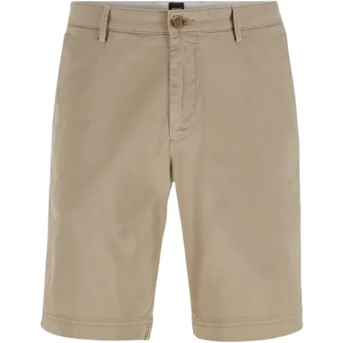 Elastische Slim Fit Shorts - Creme , Herren, Größe: XL - Hugo Boss - Modalova