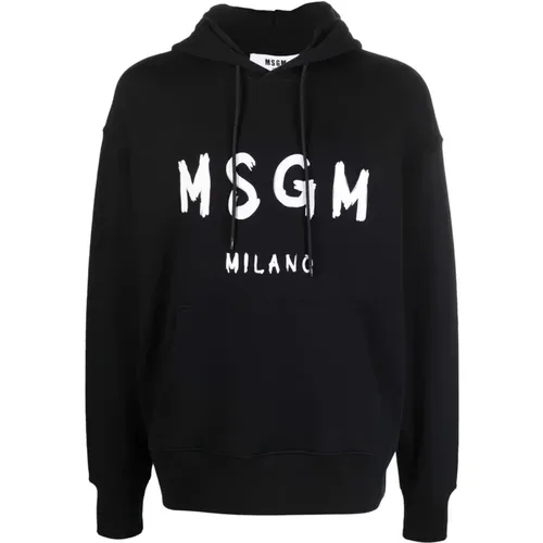 Schwarzer Sweatshirt Noos Herrenbekleidung - Msgm - Modalova