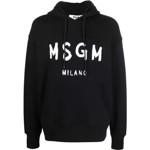 Schwarzer Sweatshirt Noos Herrenbekleidung , Herren, Größe: L - MSGM - Modalova