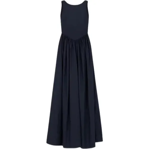 Backless Midi Dress with Flared Design , female, Sizes: L - Emporio Armani - Modalova