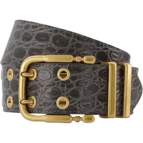 Croc-Embossed Leather Belt , unisex, Sizes: ONE SIZE - By FAR - Modalova