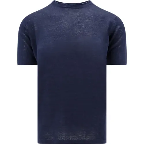 Linen Crew-neck T-Shirt , male, Sizes: 3XL, M, 2XL, S - Roberto Collina - Modalova