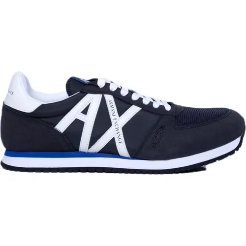 Blaue Sportliche Sneakers mit Muster , Herren, Größe: 43 EU - Armani Exchange - Modalova