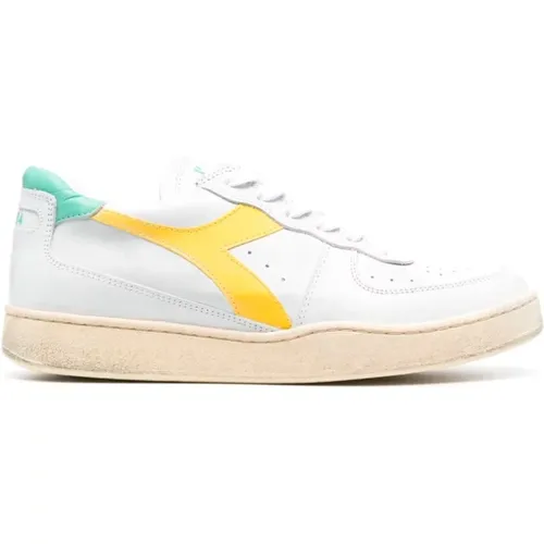 Weiße Gelbe Niedrig Gebrauchte Sneaker , Herren, Größe: 39 EU - Diadora - Modalova