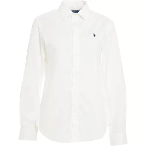 Weißes Logo-besticktes Hemd , Damen, Größe: XL - Ralph Lauren - Modalova