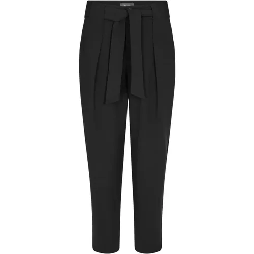 Slim-Fit High Waist Pants with Front Pleats and Wide Belt , female, Sizes: 2XS, 2XL - MOS MOSH - Modalova