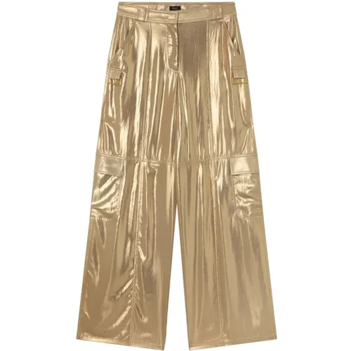 Weite Beinhose Metallic Finish , Damen, Größe: XS - pinko - Modalova