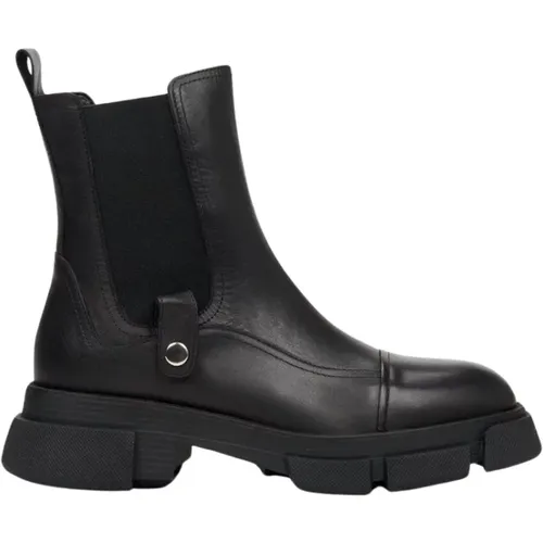 Damen Schwarze Leder Chelsea Stiefel Er00112008 , Damen, Größe: 36 EU - Estro - Modalova