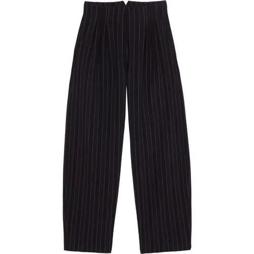 Striped linen and virgin wool pants , female, Sizes: 2XL, XL, L - Cortana - Modalova