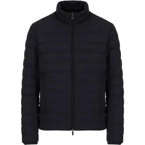 Paddedylon Hochgeschlossene Schwarze Daunenjacke , Herren, Größe: XL - Emporio Armani - Modalova