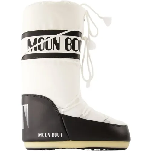 Icon Stiefel - Synthetik - Schwarz/Weiß , Damen, Größe: 39 EU - moon boot - Modalova