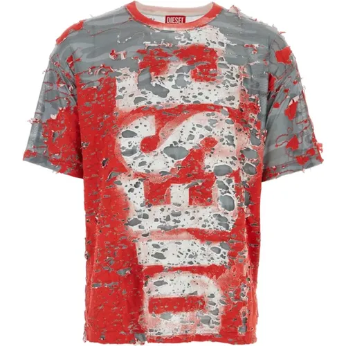 Multicolor Baumwollmischung T-Boxt-Peel T-Shirt , Herren, Größe: L - Diesel - Modalova