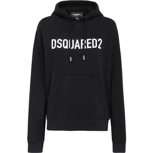 Logo Print Baumwollhoodie , Damen, Größe: 2XS - Dsquared2 - Modalova