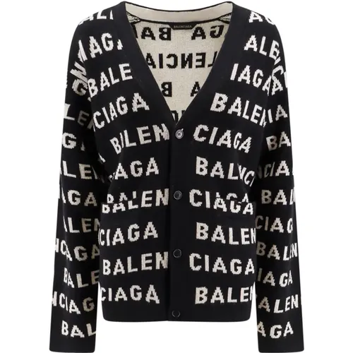 Knitwear with V-Neckline and Button Closure , female, Sizes: L, S - Balenciaga - Modalova