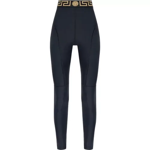 Patterned leggings , female, Sizes: XS - Versace - Modalova