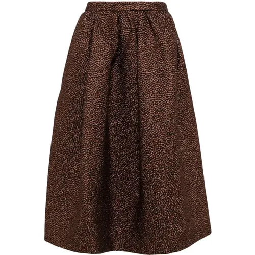 Polka Dot Jacquard Skirt Metallic Sheen , female, Sizes: M - Dries Van Noten - Modalova