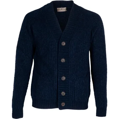 Herren Wollmischung Cardigan. Geknöpfter Stil. , Herren, Größe: XL - Irish Crone - Modalova