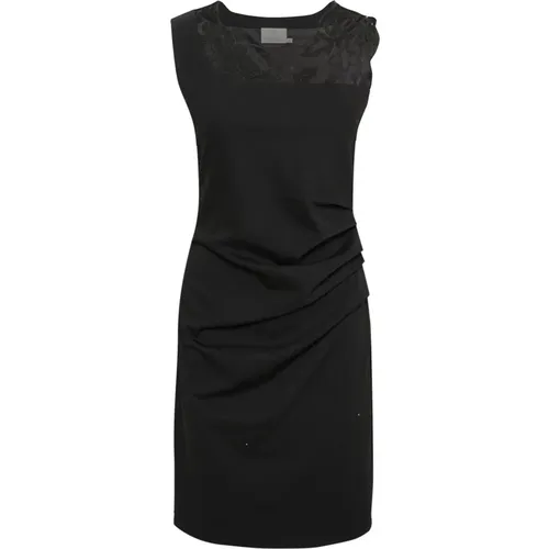 Schwarzes Tiefes Spitzenkleid , Damen, Größe: XS - Kaffe - Modalova