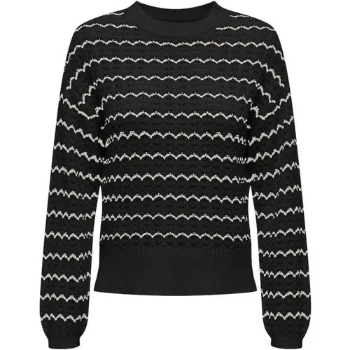 Striped LS O-Neck Sweater , female, Sizes: XS, S, M, L - Only - Modalova