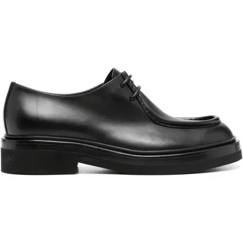 Schwarze Leder Derby Schuhe , Damen, Größe: 39 EU - Santoni - Modalova