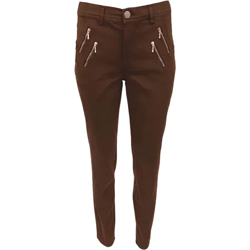 Celona Trousers with Zip Details , female, Sizes: S, 2XL - 2-Biz - Modalova