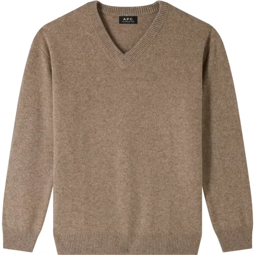 Beiger Woll V-Ausschnitt Pullover - A.P.C. - Modalova