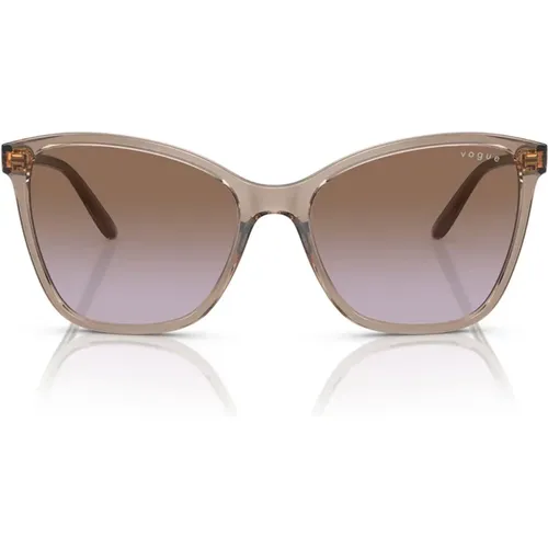 Oversized Transparente Sonnenbrille mit Violetten Gläsern,Quadratische Sonnenbrille - Stilvoll und elegant - Vogue - Modalova