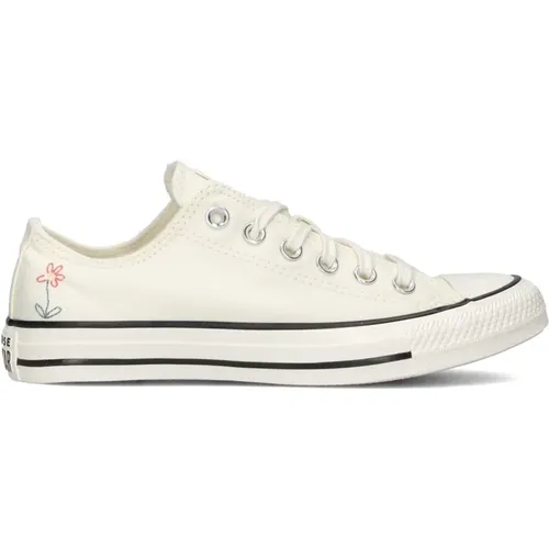 Weiße Canvas Low Top Sneakers , Damen, Größe: 36 1/2 EU - Converse - Modalova