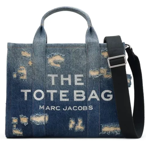 Denim Tote Bag with Distressed Details , female, Sizes: ONE SIZE - Marc Jacobs - Modalova