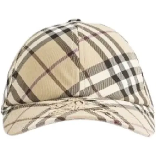 Check Cap mit Emblem-Design , Herren, Größe: L - Burberry - Modalova