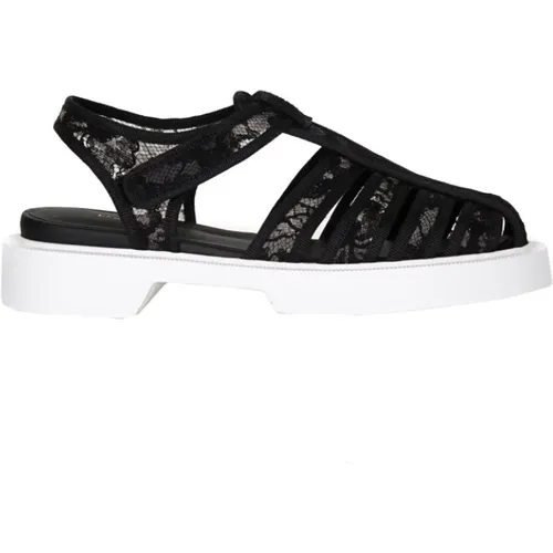 Elegant Flat Sandals with Fabric Details , female, Sizes: 5 1/2 UK - Le Silla - Modalova