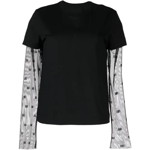 Schwarzes Jersey-Stricklogo-Top , Damen, Größe: S - Givenchy - Modalova