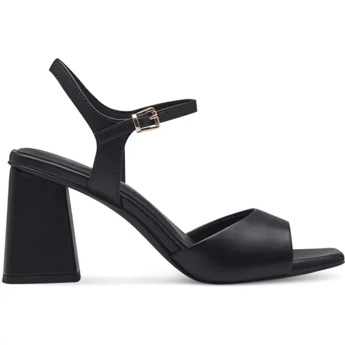 Schwarze flache Sandalen für Frauen , Damen, Größe: 39 EU - marco tozzi - Modalova